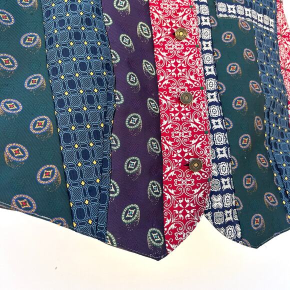 Vintage Gap Cropped 90s Y2K Patchwork Vest Quilt Cottagecore Bandana Small - Picture 6 of 8